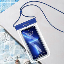 (Sapphire Blue) Swimming Diving Transparent TPU Dustproof and Waterproof Mobile Phone Bag