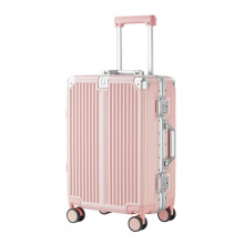 26 Inch Pink Hardshell Suitcase with TSA Lock, Aluminum Frame, Silent 360 Spinner Wheels, Durable PC Shell