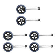 6Pcs Adjustable Height Aluminum Walker Wheels Grey Durable Replacement
