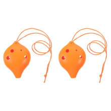 2Pcs Small Resin Ocarina Music Instrument for Beginners Orange Color
