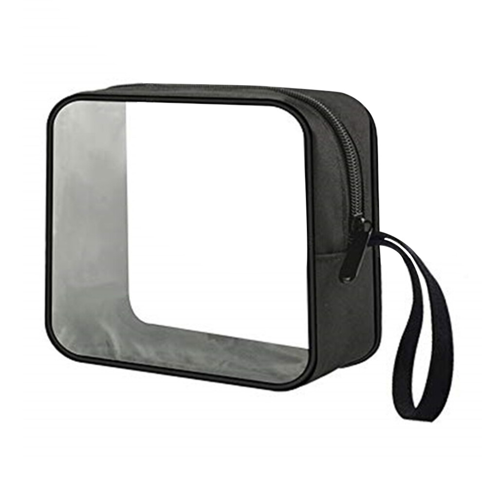 Ohphcall Black 1Pc Waterproof Cosmetics Bag Large Makeup Pouch Durable Zipper
