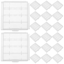20Pcs Transparent Plastic Battery Organizer Case for Aa Aaa Storage