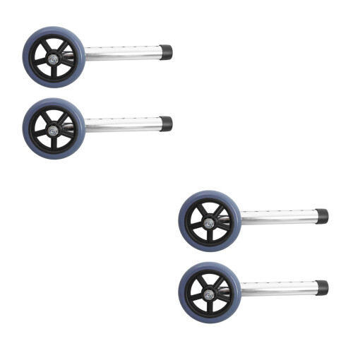 4Pcs Grey Aluminum Wheel Caster Adjustable Walker Wheels Replacement