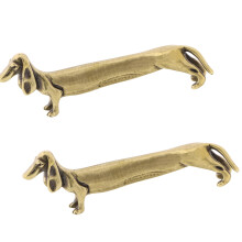 Antique Solid Brasses Dachshund Sculpture Handcrafted-2pcs