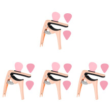 4Pcs Portable Guitar Capo Kit Rose Gold Metal Silicone Grip