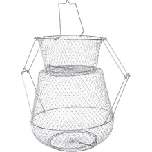 Foldable Metal Fishing Basket Transparent Durable Fish Catch Net