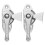 2Sets Universal Silver Stainless Steel Door and Window Crescent Locks 1