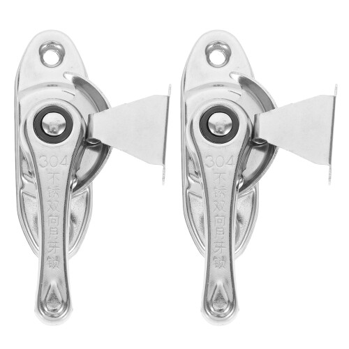 2Sets Universal Silver Stainless Steel Door and Window Crescent Locks