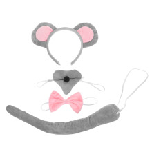 1Set Grijze Muizenoren Kinderhoofdband Met En Voor Cosplay