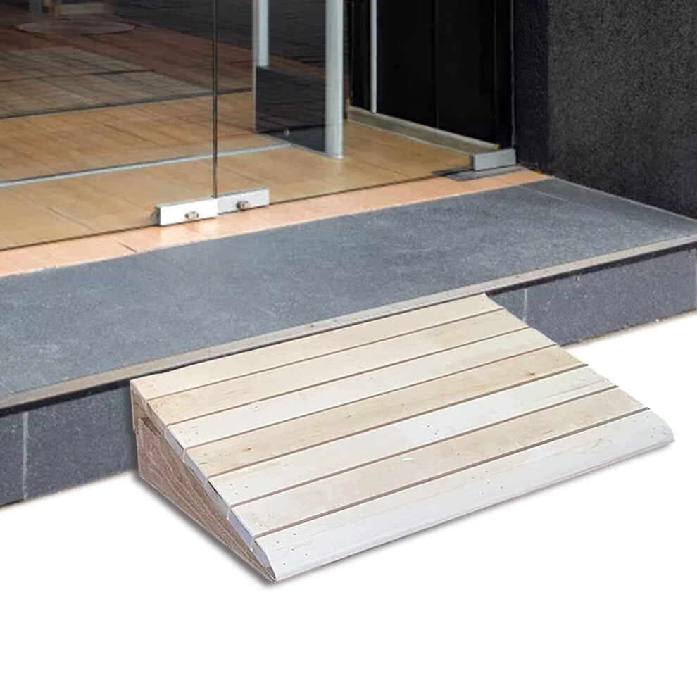 Wood Wheelchair Threshold Ramp 8/7/6/5 Inch Rise, AntiâSlip Doorway Entry Ramp for Smooth Home Access