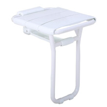 Wall Mounted Folding Shower Seat with AntiSlip Legs, 200 kg Capacity, White for Elderly
