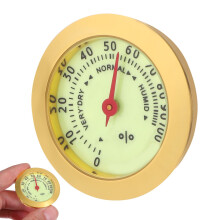 Round Analog Hygrometer for Cigar Humidor Box with Accurate Humidity Display and Easy Lid Installation