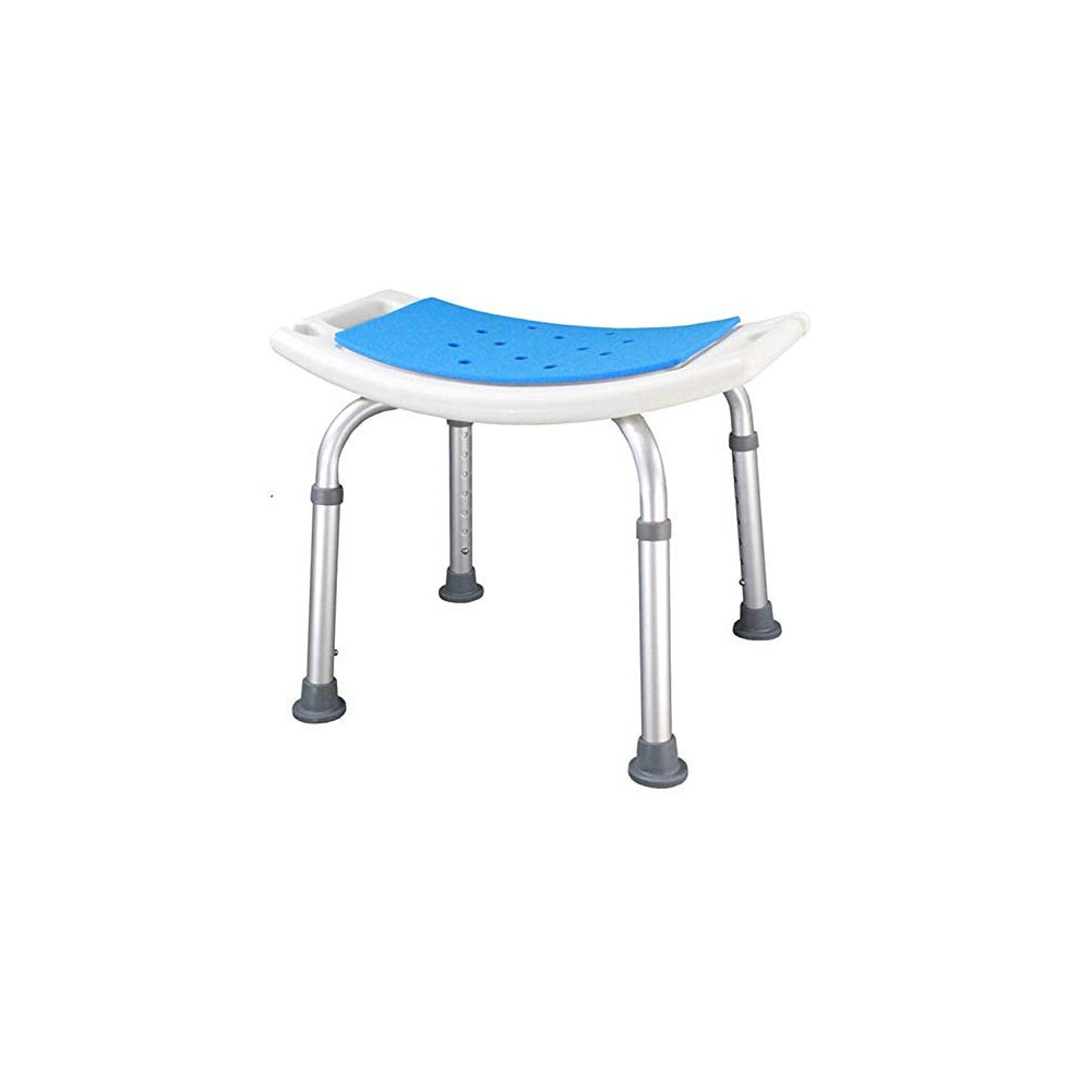 Shower Chair, Adjustable Height Bath Stool, Lightweight Aluminum, 150kg, NonSlip Seat for Seniors
