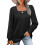 (M, Black) Women's Long Sleeve Square Neck Knitted Pit Pullover Sweater Casual Loose Tunic 1