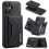 (For iPhone 17, Black) DG.MING M2 Series 3-Fold Card Bag Wallet Leather Phone Case 1
