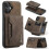 (For iPhone 17, Coffee) DG.MING M2 Series 3-Fold Card Bag Wallet Leather Phone Case 1