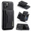 (For iPhone 15 Plus, Black) DG.MING M2 Series 3-Fold Card Bag Wallet Leather Phone Case 1