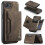 (For iPhone 16e, Coffee) DG.MING M2 Series 3-Fold Card Bag Wallet Leather Phone Case 1