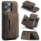 (For iPhone 16 Pro Max, Coffee) DG.MING M2 Series 3-Fold Card Bag Wallet Leather Phone Case 1