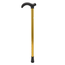 Adjustable Walking Cane for Seniors with Ergonomic Comfort Grip, Gold Aluminum Alloy NonSlip Stick