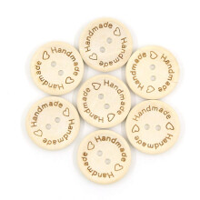 50Pcs Wooden Buttons for Sewing Crafts, Assorted Sizes, Handmade Natural Round Wood Buttons Set