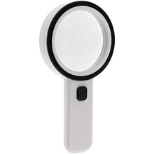 10X Handheld Magnifying Glass with Light, 12 LED Bright Magnifier for Reading and Crafts