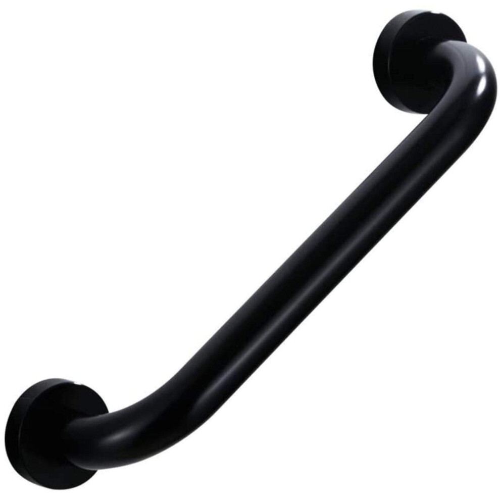 Black Aluminum Bathroom Grab Bar 50Cm, Wall Mounted Safety Handrail With 250Kg Load And Nonslip Grip