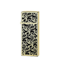 Butane Torch Lighter Windproof Jet Flame Refillable Metal Flip UltraThin for Camping Gold 2