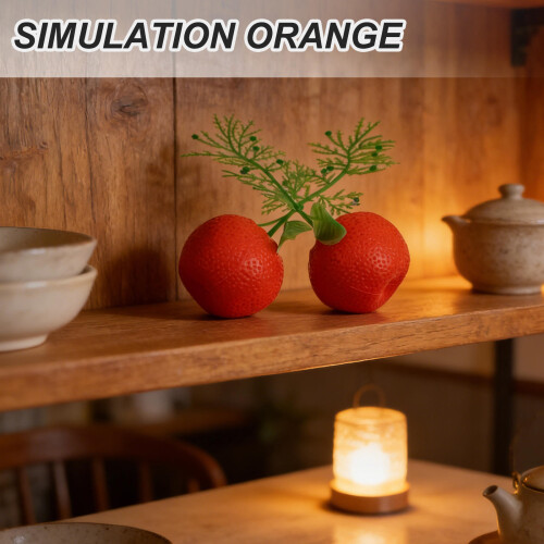 5Pcs Simulation Orange Branches Plastic Faux Fall Fruit Centerpieces 2