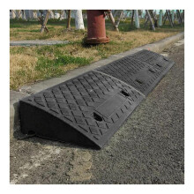 2Pcs Heavy Duty NonSlip Plastic Wheelchair Ramp for Door Threshold and Car Curb Access Black