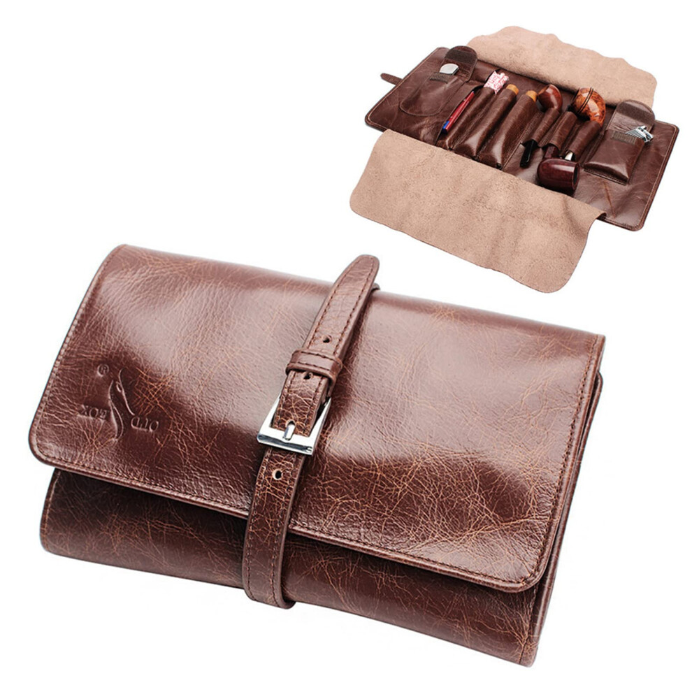 PU Leather Tobacco Pouch, Pipe Tobacco Case for Smoking Pipe, Preserves Freshness