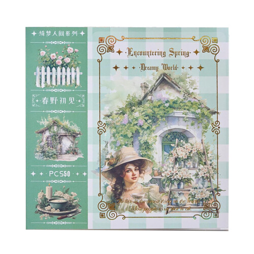 50 Sheets Townscape Scene PET Paper-First meeting in Har