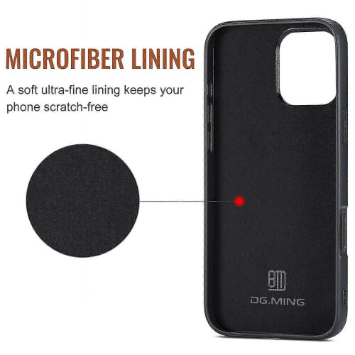 (For iPhone 16 Pro Max, Coffee) DG.MING M2 Series 3-Fold Card Bag Wallet Leather Phone Case 2