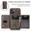 (For iPhone 15, Coffee) DG.MING M2 Series 3-Fold Card Bag Wallet Leather Phone Case 2