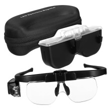 LED Magnifying Glasses with Light Safety Glasses, Hands for Reading, Crafts, Elderly