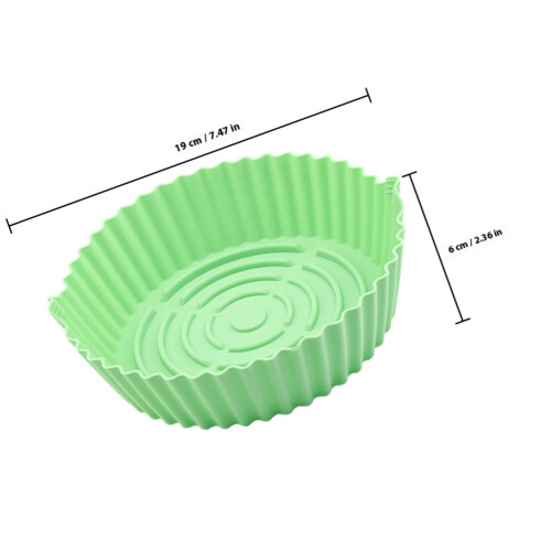 Silicone Air Fryer Accessoire Vert Panier Mat Réutilisable 1