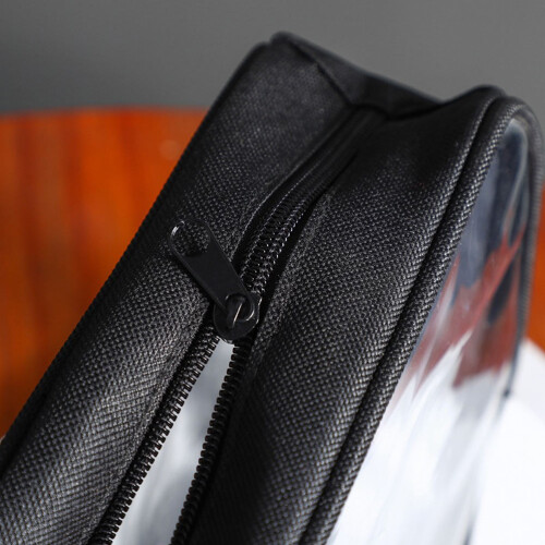 1Pc Waterproof Black Cosmetics Bag Large Makeup Pouch Durable Zipper 2