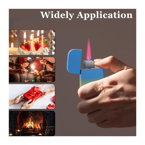Butane Torch Lighter Orange Windproof Refillable Adjustable Flame Pink Flame Durable Zinc Alloy 1