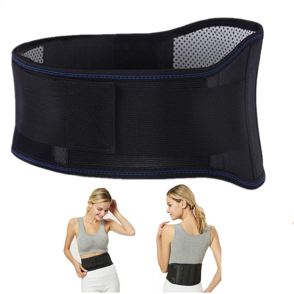Magnetic Heating Lumbar Support Belt with Adjustable Compression for Lower Back Pain Relief Black XXL