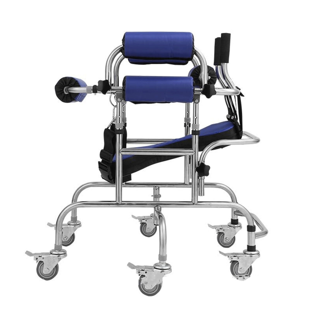 Children Walker for Cerebral Palsy, Height Adjustable Pediatric Walking Aid with Seat and Wheels