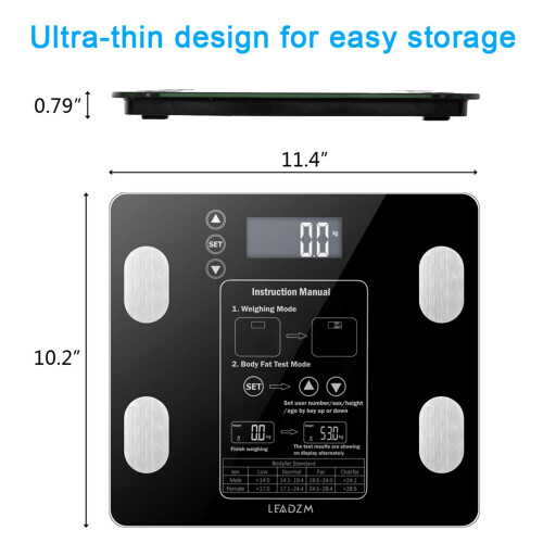 Digital Body Weight Scale with Bluetooth BMI Analyzer, 400lb Smart Bathroom Scale for Home Use, Black 1