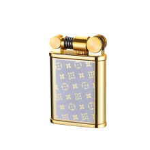 Refillable Kerosene Lighter Retro Metal OneTouch Flip Ignition Fathers Day Gift (B)