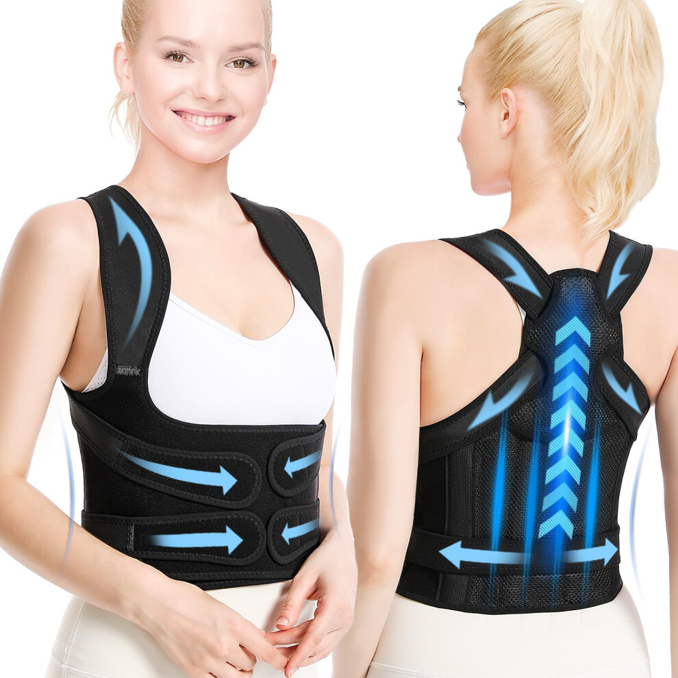 Adjustable Posture Corrector and Back Brace for Men and Women â Ergonomic Shoulder Support for Upper and Lower Back Pain Relief