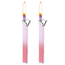2Pack Refillable Butane Lighter with Adjustable Flame Control, Long Soft Flame for Candles and Gifts