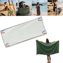 Microfiber Quick Dry Towel with Magnetic Buckle for Camping Bath, Oversized Lightweight White