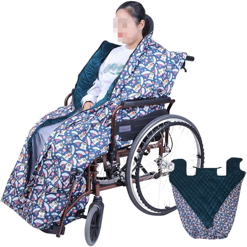 Waterproof Wheelchair Blanket with Plush Fleece Lining, Windproof Leg Cover for Warm Winter Use