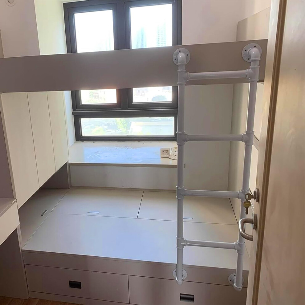 Heavy Duty Rv Bunk Bed Ladder Wall Mounted, Durable Iron Loft Bed Ladder 260Cm With Ergonomic Grip Steps And Rustresistant Finish 9771547932420