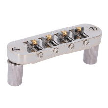 Bass Guitar Bridge 4 String Roller Design Silver Alloy Saddle Enhanced Tuning Stability and Intonation