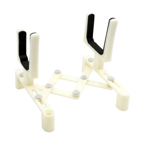 Portable Violin Stand Adjustable Folding Retractable ABS Holder White Compact for Travel and Practice