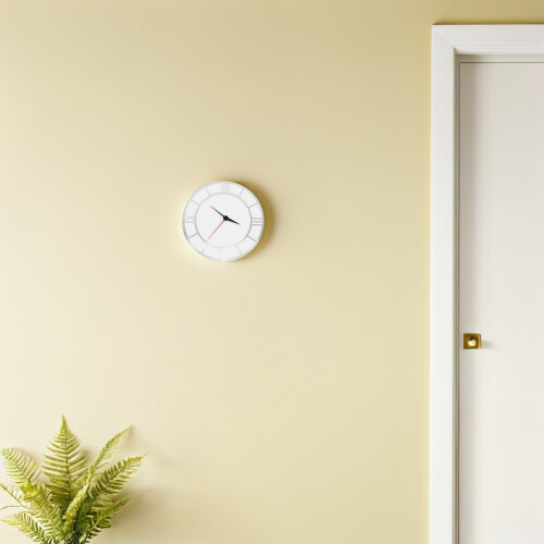 2Pcs Self-Adhesive Acrylic Clock Face Silver Roman Numeral Wall Decal 2